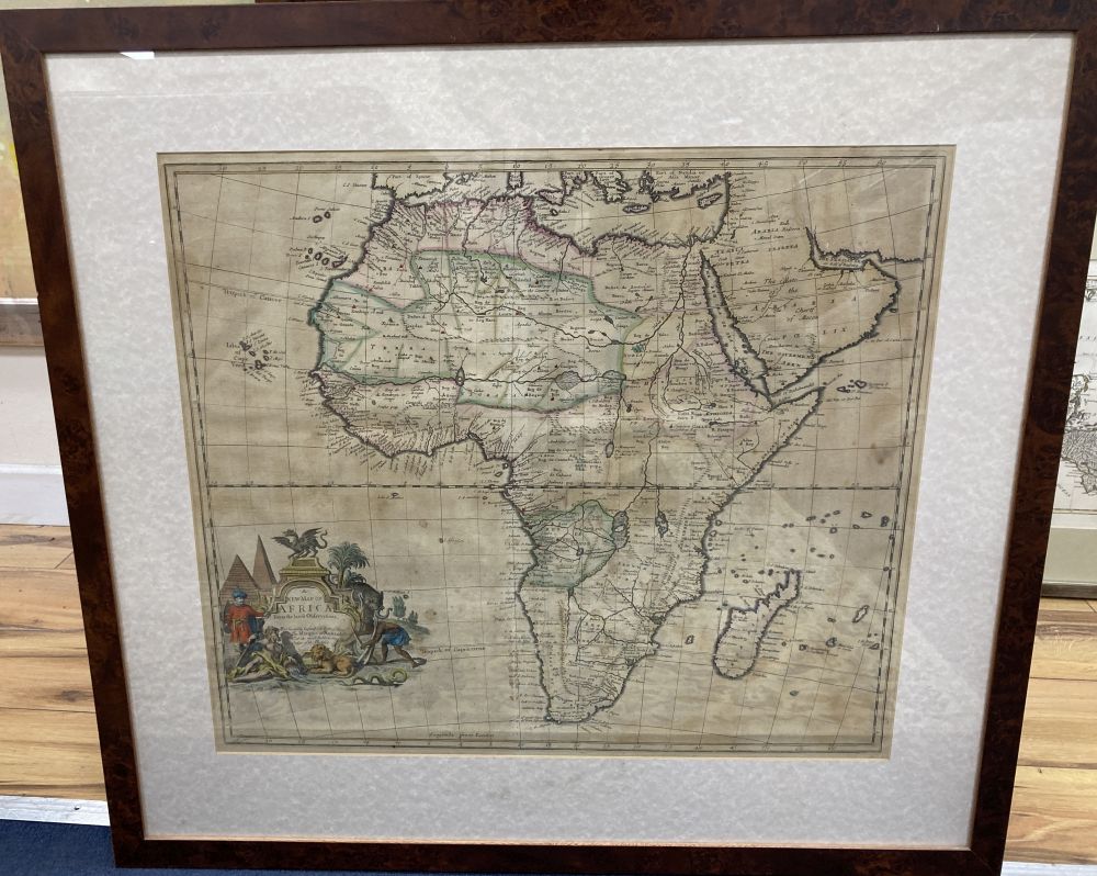 John Senex, coloured engraving, A New Map of Africa, 50 x 57cm